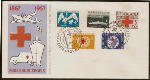 Nederland FDC E31 Zonder Adres, Rode Kruis 1957, Postzegels en Munten, Postzegels | Eerstedagenveloppen, Onbeschreven, Nederland