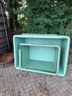 Groene kunststof bakken  / vijver / kooivijver / (buiten)bad, Ophalen, Gebruikt, Barrel Atelier, Info@barrelatelier.nl
