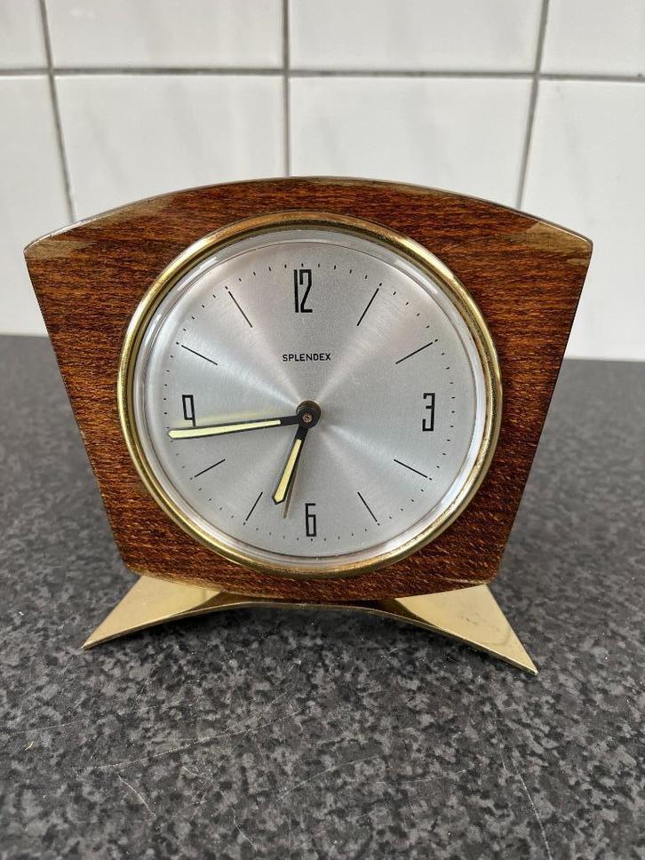 Vintage Splendex klokje , schouw klok , wekker ., Antiek en Kunst, Antiek | Klokken, Ophalen of Verzenden