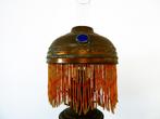 Art Deco Kosmos Brenner olielamp met kralenrand edelstenen, Ophalen of Verzenden