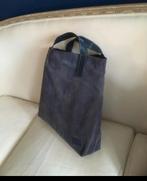 Suede handtas blauw 45 x 43 cm, 30 cm of meer, Gebruikt, Blauw, Ophalen of Verzenden