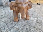 handgemaakt teak hout grote olifanten beeld, Antiek en Kunst, Ophalen of Verzenden