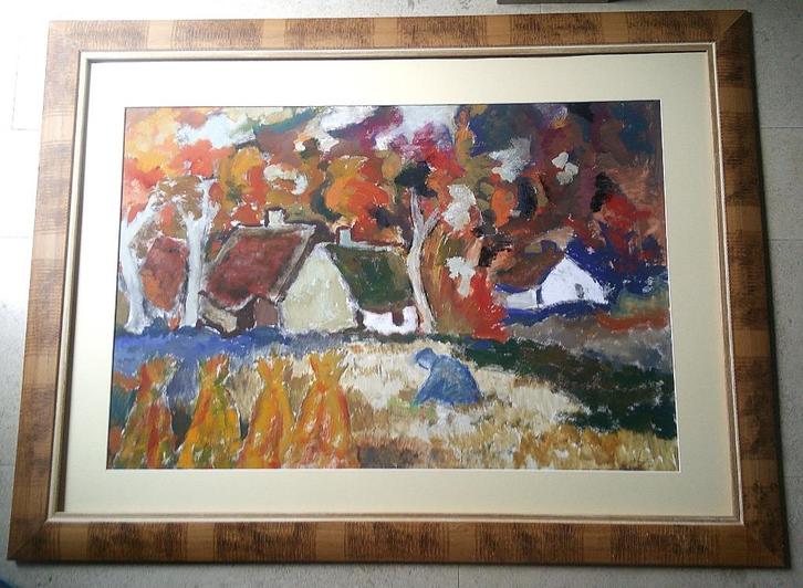 Werken in de tuin '98 - Jelle Hoogstra 1924-2003, Antiek en Kunst, Kunst | Schilderijen | Klassiek, Ophalen of Verzenden