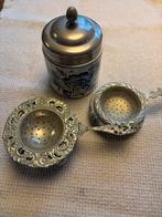 Vintage Delfts Blauw Potje + Theezeefje Holland, Antiek en Kunst, Ophalen of Verzenden