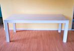 massief eiken eettafel wit rechthoekig, Ophalen, Gebruikt, 50 tot 100 cm, Vijf personen of meer