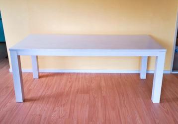 massief eiken eettafel wit rechthoekig beschikbaar voor biedingen