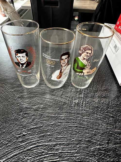 Vintage Glazen Kennedy, Geesink, Margriet Set van 3, Antiek en Kunst, Antiek | Glas en Kristal, Ophalen