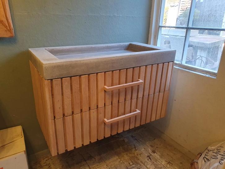 Massief Eiken Badkamer Meubel, Huis en Inrichting, Badkamer | Badkamermeubels, Nieuw, Minder dan 100 cm, 50 tot 100 cm, 25 tot 50 cm