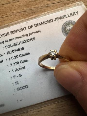 Diamanten gouden dames ring beschikbaar voor biedingen