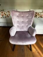 Comfy Velvet Accent Chair with Footstool, Huis en Inrichting, Stoelen, Ophalen, Overige materialen, Overige kleuren, Zo goed als nieuw