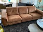 Drie zitsbank met lounge gedeelte. Stof Paola Camel., Huis en Inrichting, Ophalen of Verzenden, Zo goed als nieuw, Stof, Modern