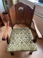 4 vintage art deco houten stoelen, Huis en Inrichting, Stoelen, Ophalen, Gebruikt, Bruin, Art deco