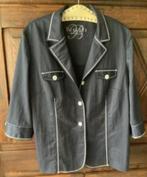 Donkerblauw jasje leuke details; 46; Bexley's Woman Exclusiv, Kleding | Dames, Ophalen of Verzenden, Zo goed als nieuw, Blauw