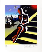Mark Kostabi - Upwardly Mobile - Litho Handgesign., Ophalen of Verzenden
