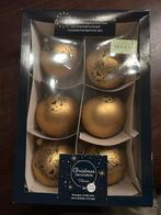 Kerstballen glas goud met luipaard kop en steentjes erop, Ophalen, Zo goed als nieuw