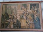 2 Antieke Bijbelse Schoolplaten op linne, Antiek en Kunst, Ophalen