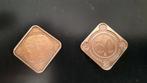 2 bronzen munten tgv 50 jarig huwelijk Juliana en Bernhard, Koningin Juliana, Geboorte of Huwelijk, Losse munt, Overige waardes