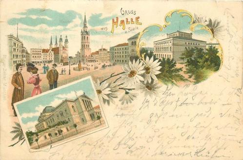 (701-282-035) Halle a S Litho, Verzamelen, Ansichtkaarten | Buitenland, Duitsland, Verzenden