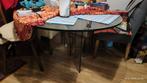 Ronde glazen eettafel, Huis en Inrichting, Tafels | Eettafels, Gebruikt, Rond, Ophalen of Verzenden, Glas