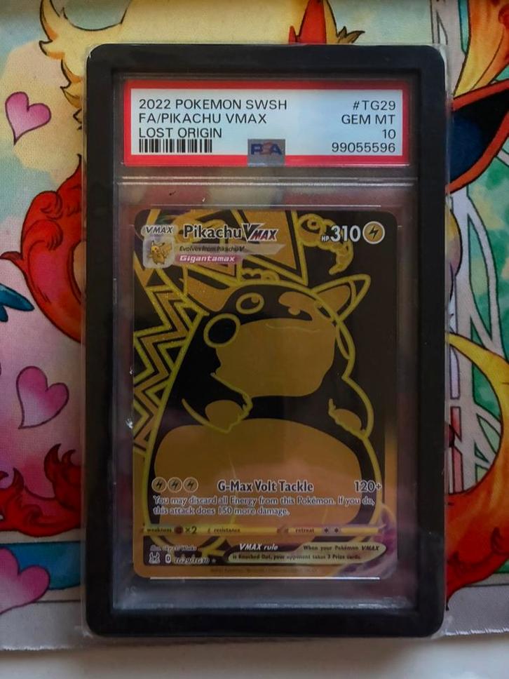 Pikachu VMAX PSA 10 Lost Origin, Hobby en Vrije tijd, Verzamelkaartspellen | Pokémon, Zo goed als nieuw, Ophalen