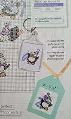 Pinguïns met wintermuts op alfabet borduurpatroon, Ophalen, Nieuw, Handborduren, Patroon