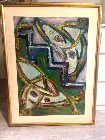 Finn Pedersen olieverf composition 1968 beschikbaar voor biedingen
