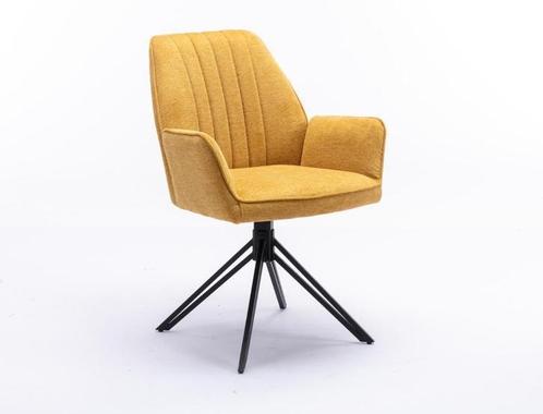 Draaibare armstoel in luxe geweven stof, model Snow, Huis en Inrichting, Stoelen, Nieuw, Vijf, Zes of meer stoelen, Metaal, Stof