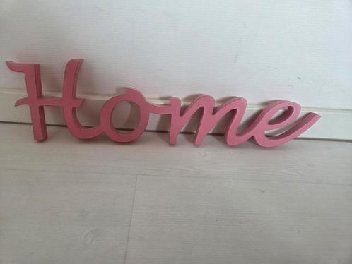 Roze houten "Home" wanddecoratie, Huis en Inrichting, Woonaccessoires | Wanddecoraties, Gebruikt, Ophalen of Verzenden