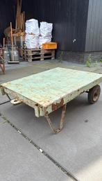 Industriële salontafel kar groen patina, Ophalen, Gebruikt