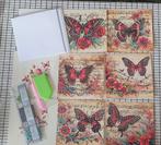 Diamond painting kaartenset, vlinders, 6 dubbele kaarten., Ophalen of Verzenden, Nieuw