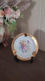 Vintage Limoges Asbak met Bloemmotief en Gouden Rand, Ophalen of Verzenden, Gebruikt