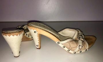 Bulboxer wit leren/stofmet stras bandje klompjes mt 36 beschikbaar voor biedingen