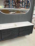 HR Badmeubel Rize 140cm - houtskool- mat witte wastafel, 100 tot 150 cm, Wltradingnl@outlook.com, Nieuw, Ophalen of Verzenden