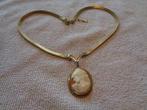 goudkl vintage ketting met schelp camee, Sieraden, Tassen en Uiterlijk, Antieke sieraden, Ophalen of Verzenden, Overige materialen