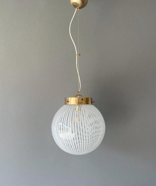 Chandelier, Murano Filigrana, Tessuto swirl, Huis en Inrichting, Lampen | Hanglampen, Zo goed als nieuw, 50 tot 75 cm, Glas, Metaal