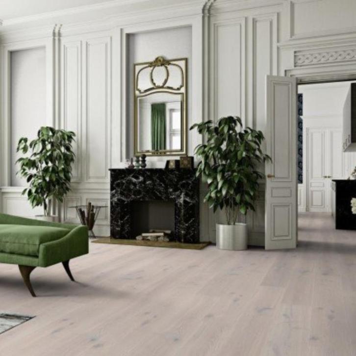 EIKEN VLOER, MULTIPLANK GEOLIED WIT, 190MM BREED, Huis en Inrichting, Stoffering | Vloerbedekking, Nieuw, Parket, Wit, 75 m² of meer