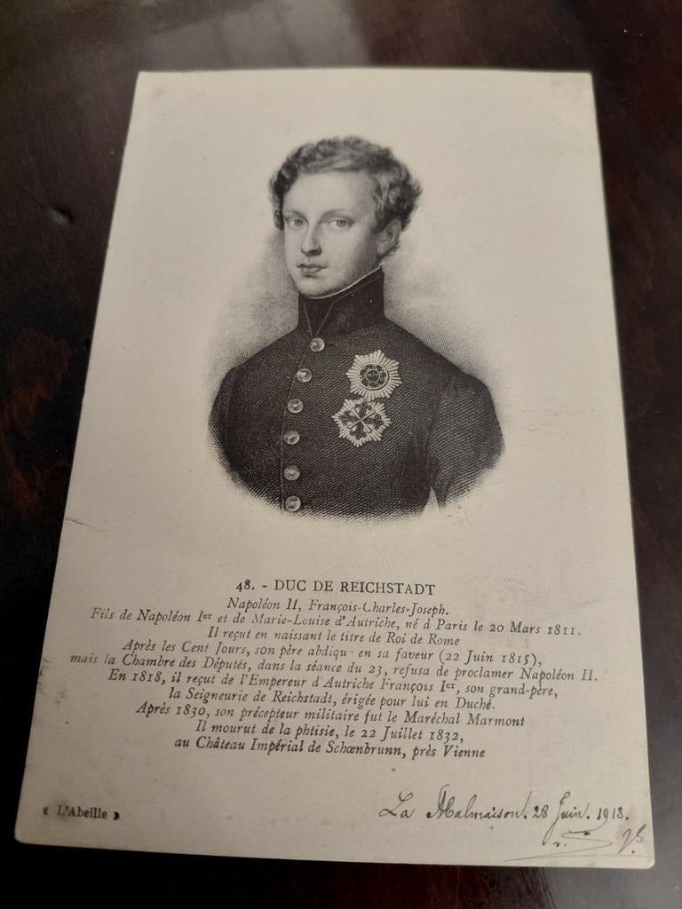 FRANKRIJK  DUC de REICHSTADT  NAPOLEON II, Ophalen of Verzenden, Gebruikt, Buitenland, Kaart, Foto of Prent