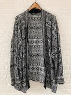 Mooie Ulla Popken Kimono Blouse (zwart wit print dessin), Maat 38/40 (M), Zwart, Ulla Popken, Ophalen of Verzenden