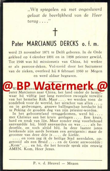 Dercks Pater Marcinus 1871 Delft 1960 Megen - 20426-