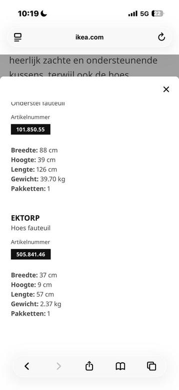 Ikea Ektorp 3-zitsbank en fauteuil - afbeelding 5