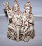 Handgesneden beeldengroep Lord Shiva Pavati en Nandi Ganesh., Ophalen of Verzenden, Zo goed als nieuw