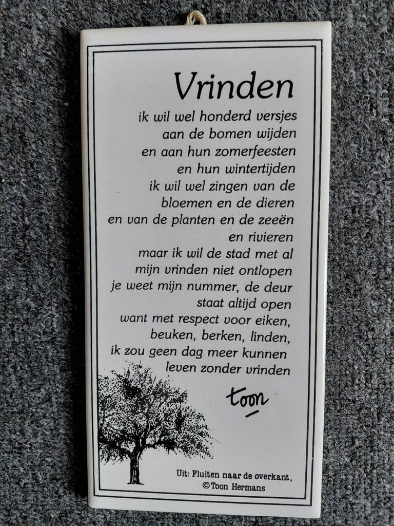 Tegeltje met tekst, Antiek en Kunst, Ophalen of Verzenden