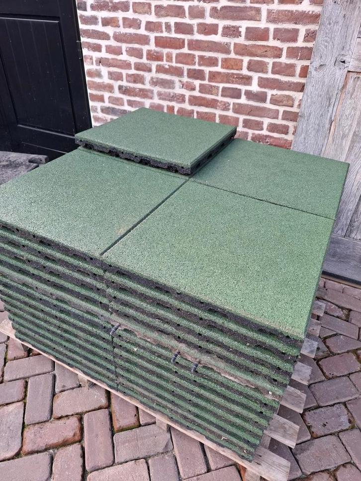 Rubberen tegels 50x50x5,5 cm Paardenstallen Speeltoestellen, Tuin en Terras, Tegels en Klinkers, Zo goed als nieuw, Overige typen