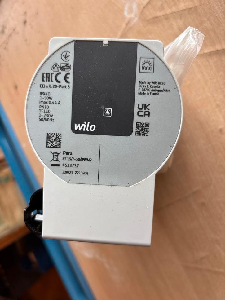 Wilo Pomp ST 15/7-50/1PWM2 circ. pomp Nefit. Of bufferpomp, Doe-het-zelf en Verbouw, Verwarming en Radiatoren, Gebruikt, Cv-ketel of Combi-ketel