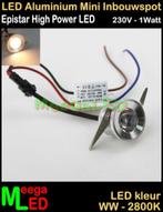 LED Badkamer mini inbouwspot spot 230V 1 watt M1 Warmwit NDB, Ophalen of Verzenden, Nieuw