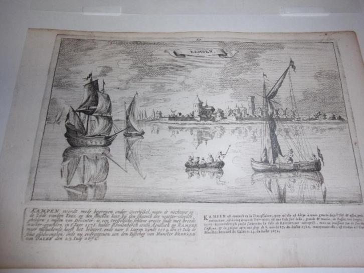 Kampen. Bouttats en Peeters. Gravure / ets 1674, Antiek en Kunst, Kunst | Etsen en Gravures, Ophalen of Verzenden