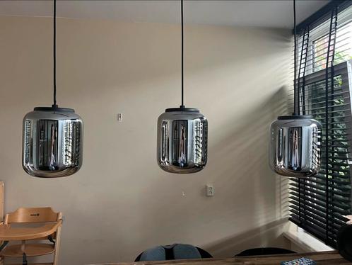 Hang lamp met smoke glas, Huis en Inrichting, Lampen | Hanglampen, Zo goed als nieuw, Minder dan 50 cm, Glas, Ophalen of Verzenden