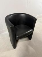 3x Igo stoelen zwart leer rond, Huis en Inrichting, Fauteuils, Ophalen, Gebruikt, Minder dan 75 cm, Leer