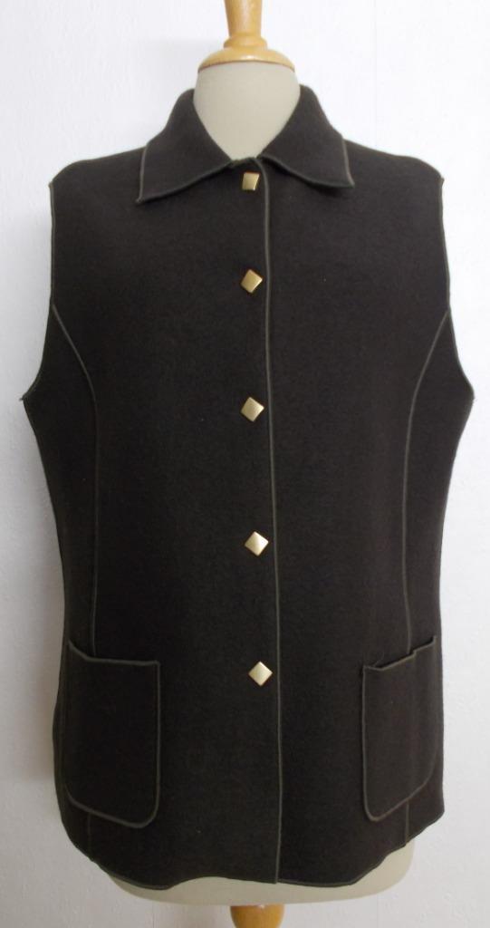 Mooi donkerbruin 100% wollen gilet/vest! 40, Kleding | Dames, Truien en Vesten, Zo goed als nieuw, Maat 38/40 (M), Bruin, Verzenden