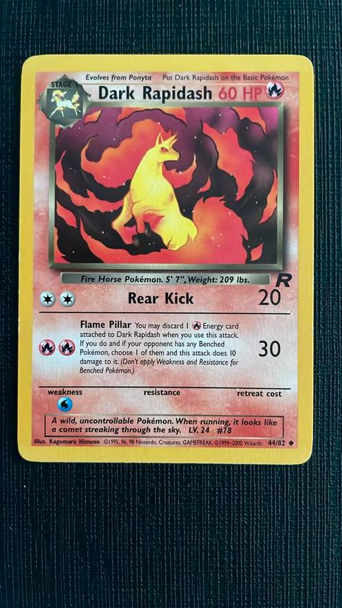 Dark Rapidash Team Rocket 44/82, Hobby en Vrije tijd, Verzamelkaartspellen | Pokémon, Zo goed als nieuw, Losse kaart, Ophalen of Verzenden